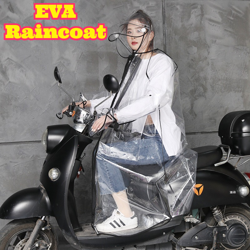 Cycling Commute In Rain - Poncho de pluie transparent en EVA