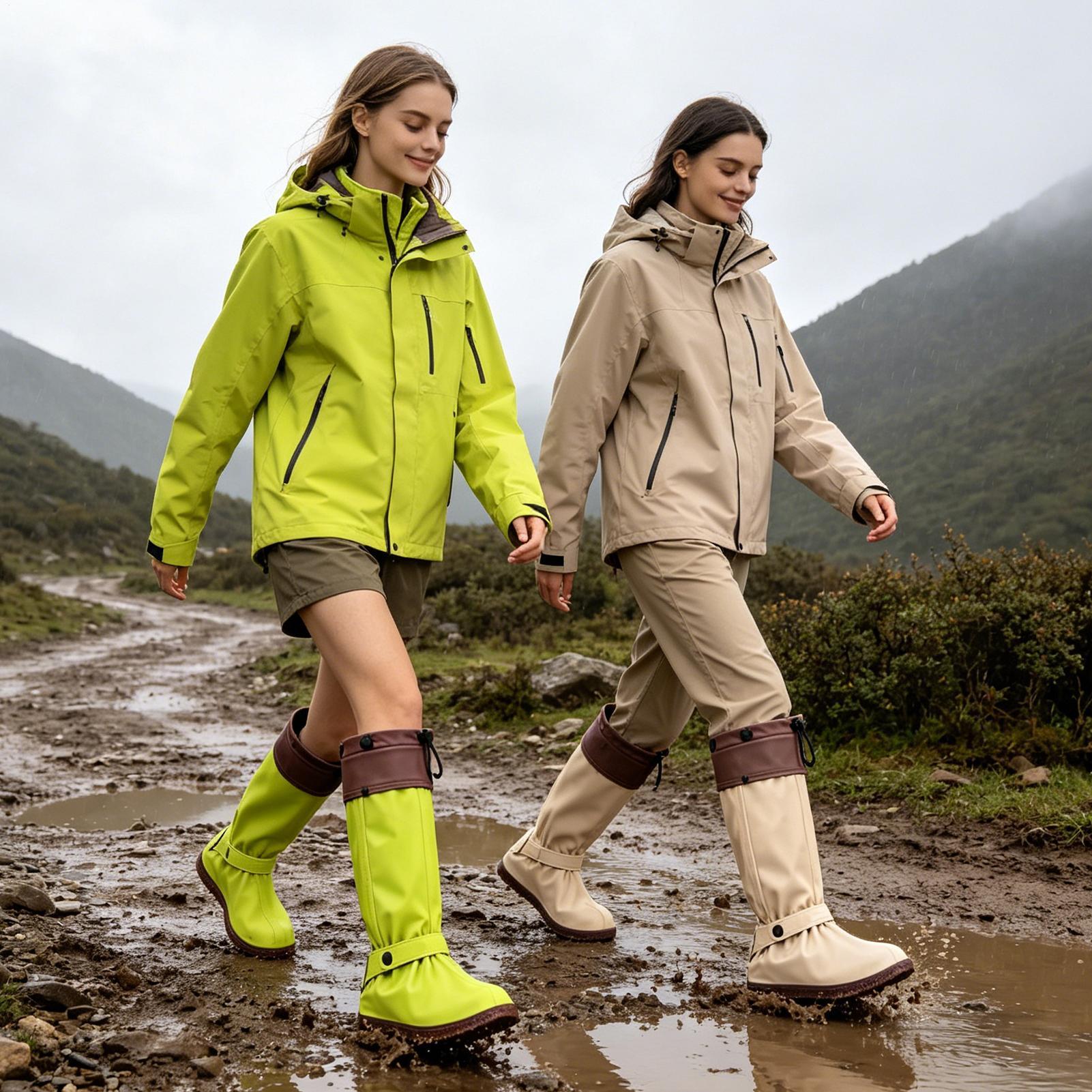 Cycling Commute In Rain - Couvre-bottes de pluie à fermeture éclair,